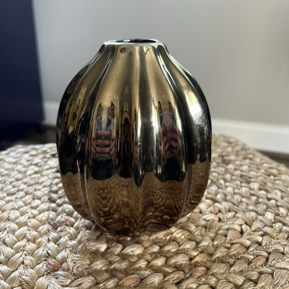 Z GALLERY " Varna " Metallic Bronze Small Vase 6 in Sleek Gold Modern Design